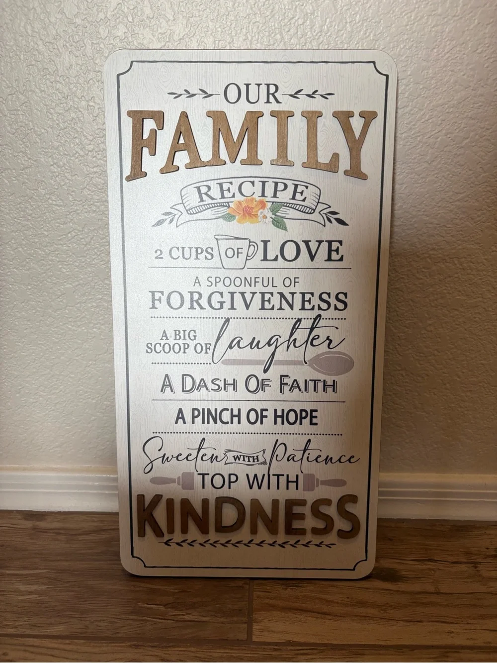 Wall Decor Our Family Recipe Sign - Picture 2 of 4
